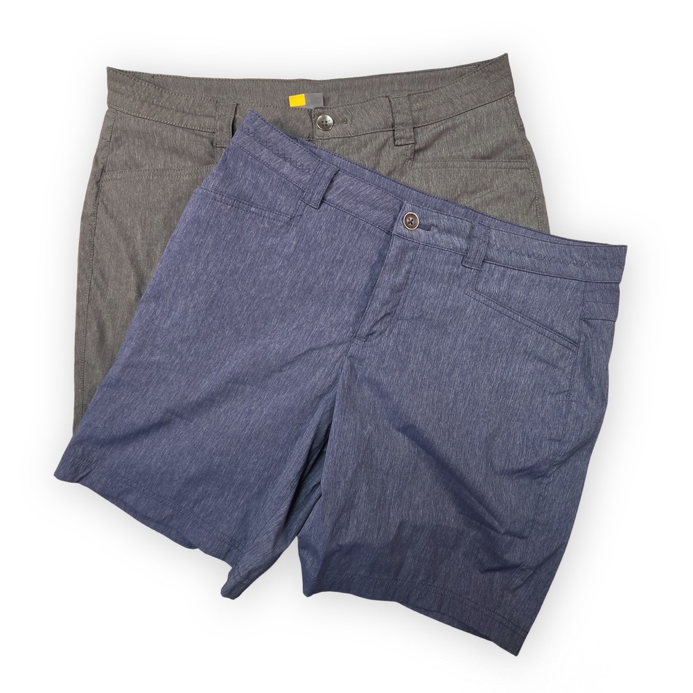 Eddie Bauer Travex Shorts Womens 12 Lot of 2 Hiking Outdoor Stretch Performance - Picture 1 of 16